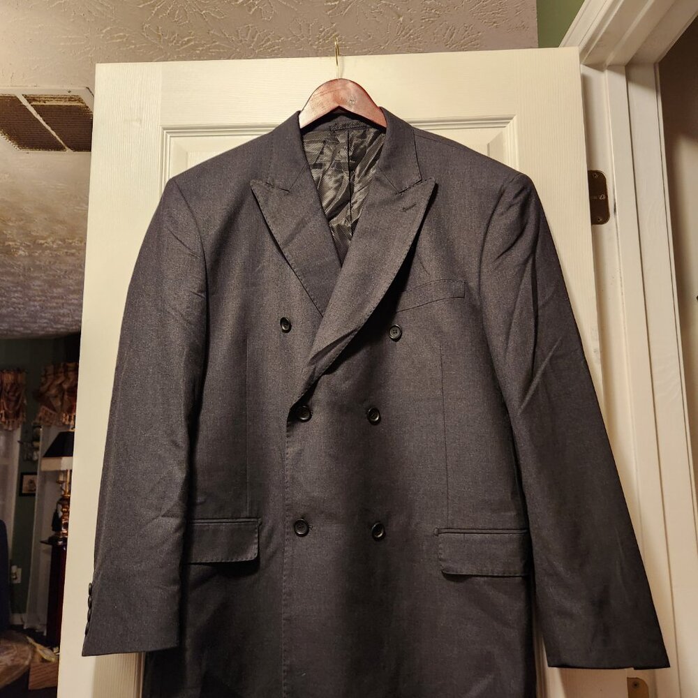 Giorgio fiorelli men's charcoal 65%polyester 35%viscose sport coat jacket blazer - Picture 2 of 6